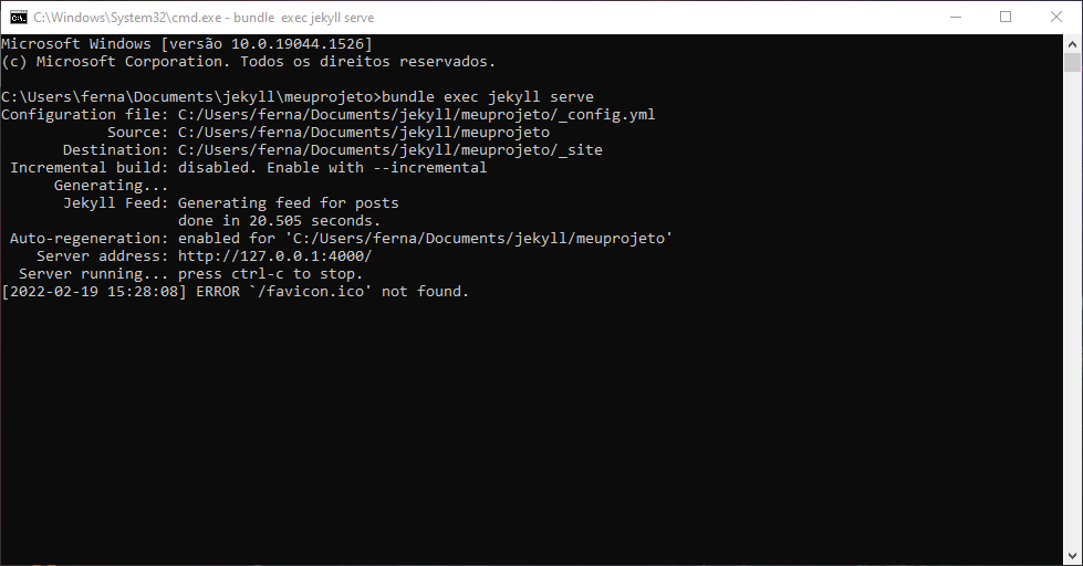  É informado o que foi instalado; uma opção para executar o comando 'ridk install' automaticamente.
