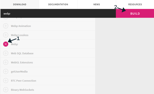  Lista de ferramentas que o Modernizr pode detectar.
